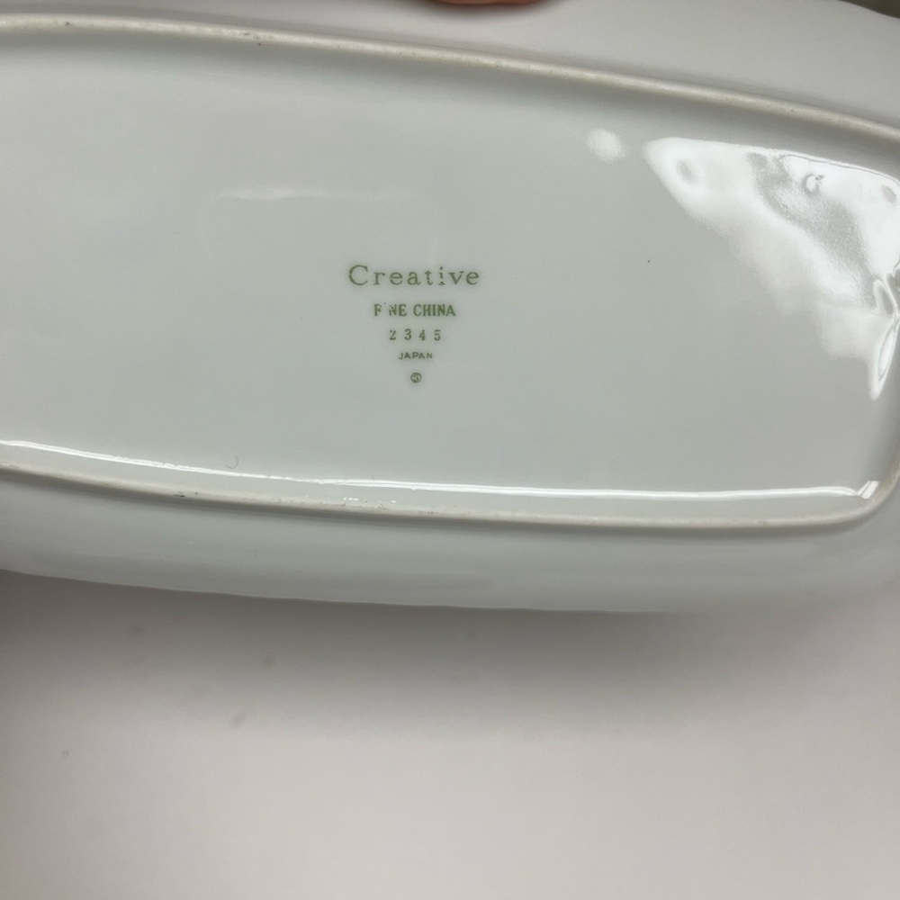 Vintage 1960s Japan Fine China Butter Dish | Regency Rose Pattern | Gold Trim - Picture 7 of 9